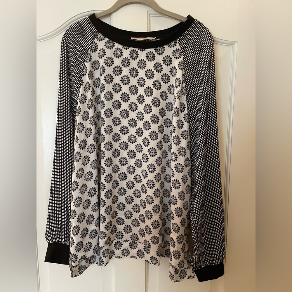 Loft polyester chiffon long sleeve top